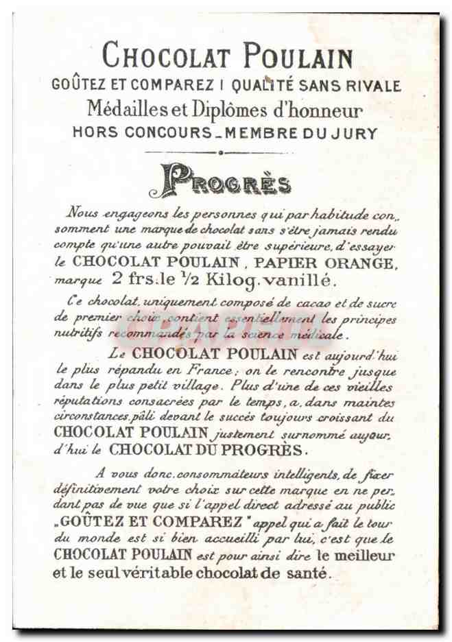 Chromo Chocolat poulain Oiseaux et fleurs  — Rückseite