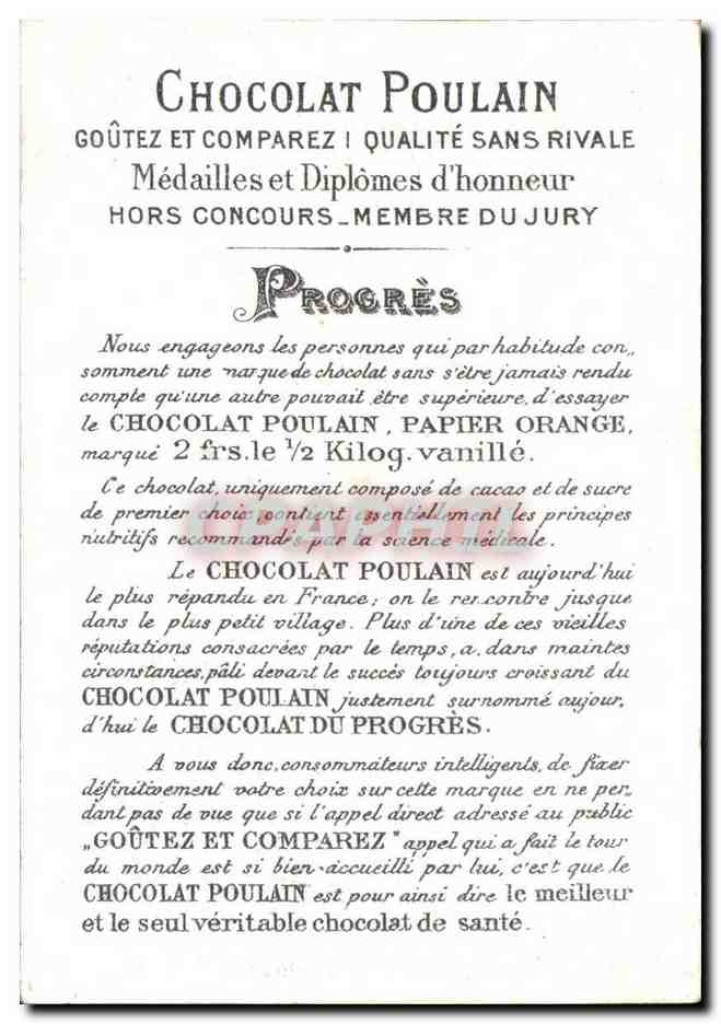 Chromo Chocolat poulain oiseaux — Back