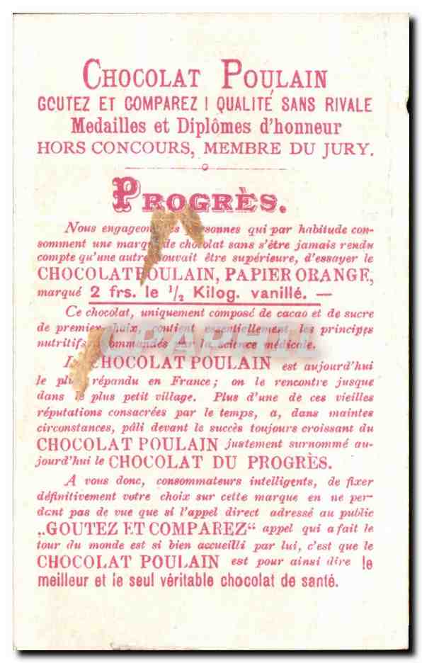 Chromo Chocolat Poulain Fleurs — Back