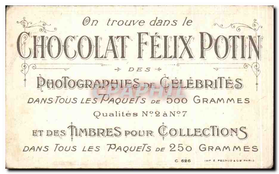 Chromo Chocolat Felix potin Poules  — Verso