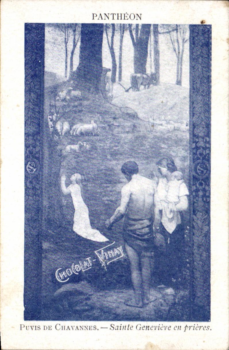 Image Chocolat Vinay Puvis De Chavannes Sainte Genevieve en Prieres pantheon Paris 