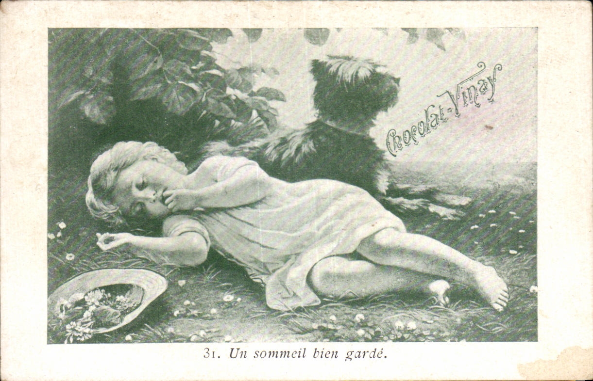Image Chocolat Vinay Un sommeil bien garde Chien Enfant