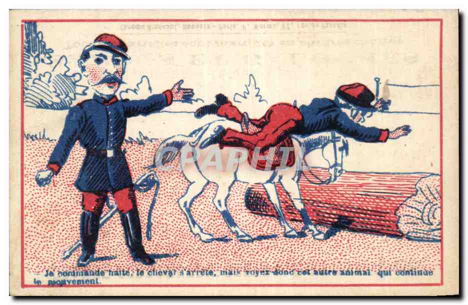Chromo Grande Cordonnerie Centrale De Montrouge Avenue d'Orleans Paris Maison Meyer Militaria Cheval