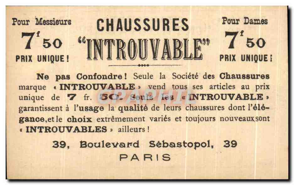 Chromo Chaussures introuvable Boulevard Sebastopol Paris Egalite humaine Tailleur  — Back