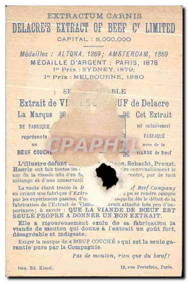Chromo Extrait De Viande De Delacre Ne bougeons Plus Tailleur  — Rückseite