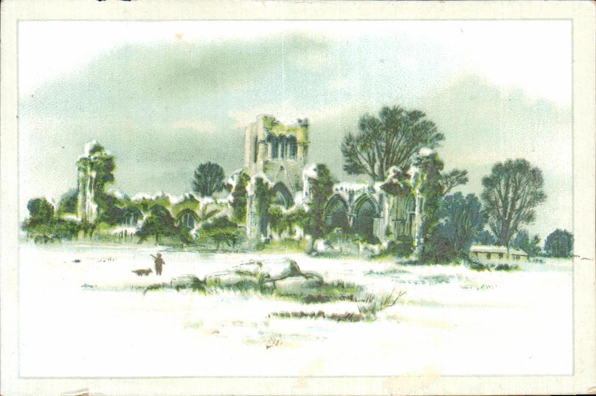 Ruines d'un château — vue hivernale — éditeur inconnu