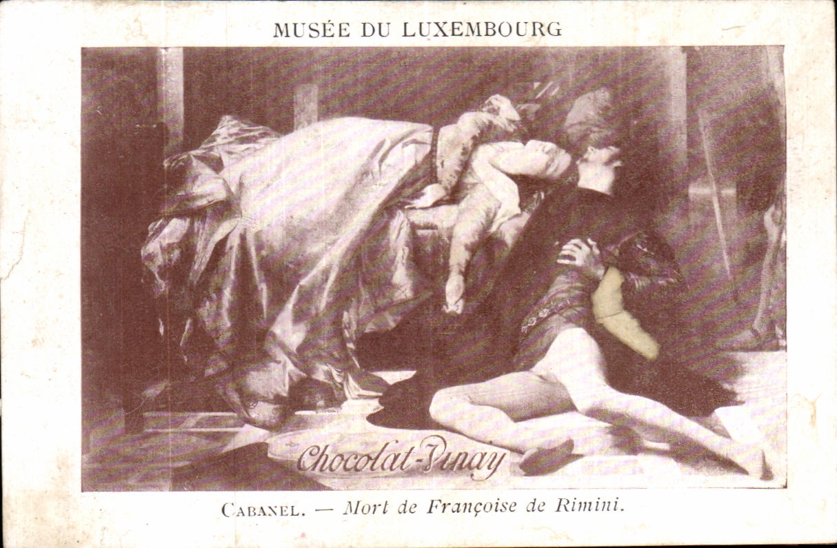 Image Musee Du Luxembourg chocolat Vinay Cabanel Mort de Francoise de Rimini