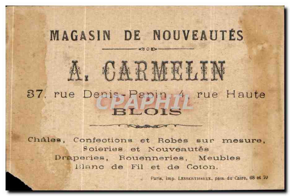 Chromo Magasin De Nouveautes Carmelin Blois Marlborough s'en en va t en guerre Paris — Verso