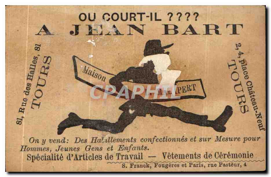 Chromo Collin Maillard Enfants Jean Bart Rue des Halles Tours  — Rückseite