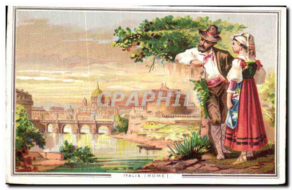 Chromo Italie Rome Folklore Costume