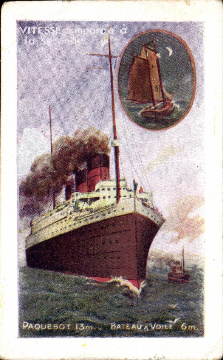 Chromo Paquebot Bateau a voile 