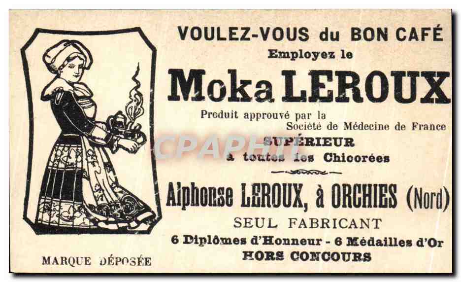 Chromo Voulez Vous du Bon Cafe moka Leroux Moulins  — Rückseite