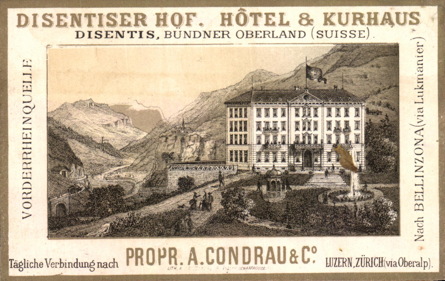 Chromo Proupr A Condrau Disentiser Hof Hotel et Kurhaus 