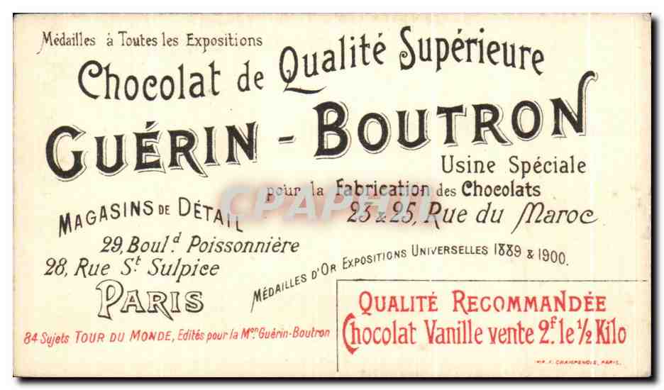 Chromo Chocolat Guerin Boutron Au Caucase Russe Les lacs de petrole a Bakou Russie  — Verso