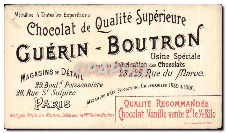 Chromo Chocolat Guerin Boutron En Australie Devant la cascade en fer a cheval a Victoria  — Rückseite