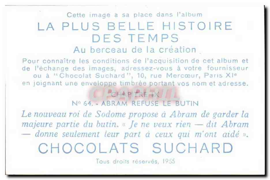 Image Suchard Au berceau de la creation — Verso