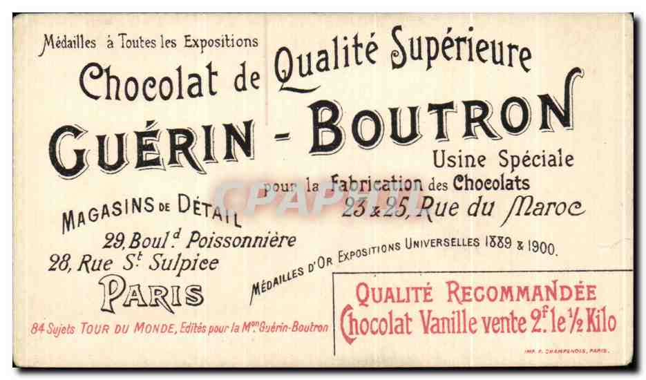 Chromo Chocolat Guerin Boutron En Ecosse Visite au Chateau De Balmoral — Rückseite