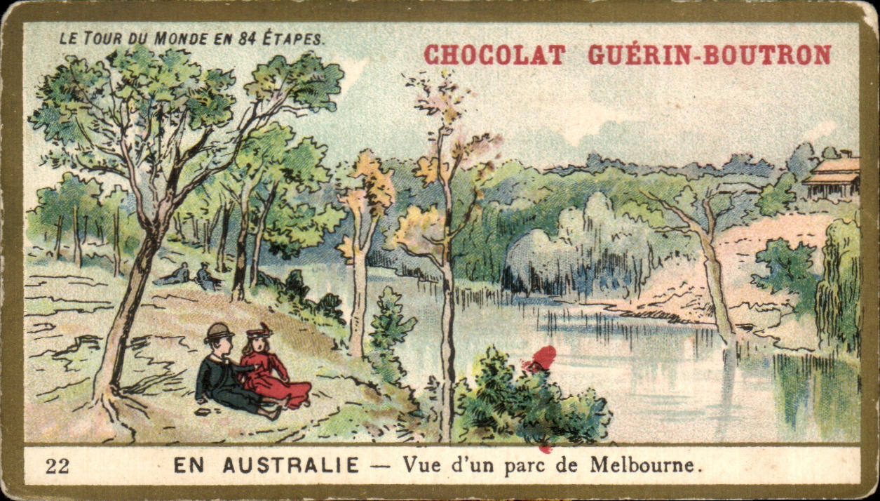Chromo Chocolat Guerin Boutron En Australie Vue d'un Parc De Melbourne