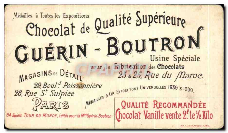 Chromo Chocolat Guerin Boutron En Australie Vue d'un Parc De Melbourne — Rückseite