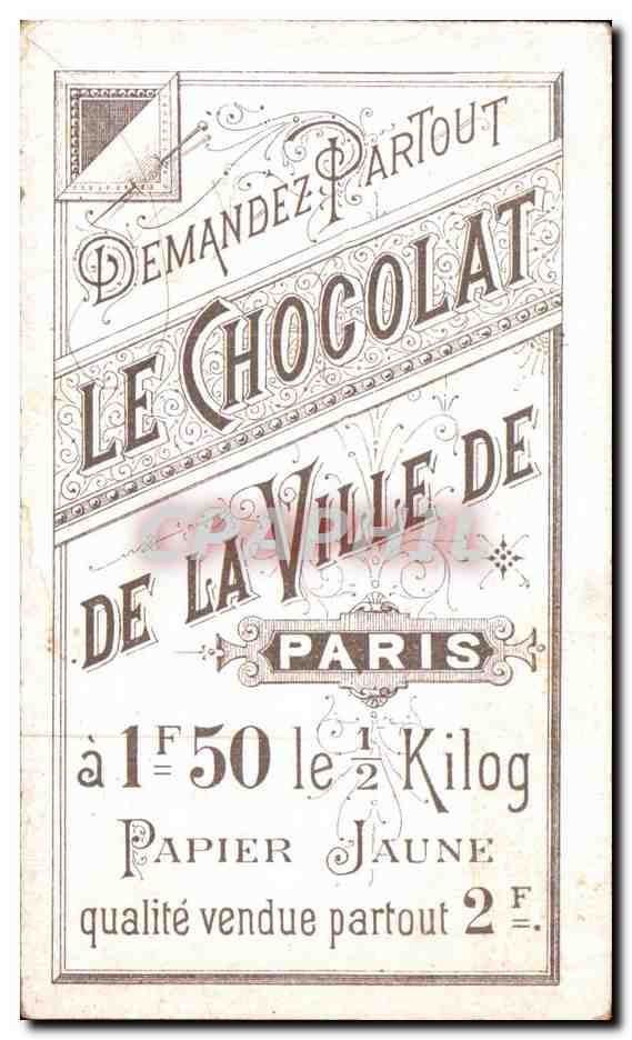 Chromo Chocolat De La Ville De Paris Le Trinite — Back