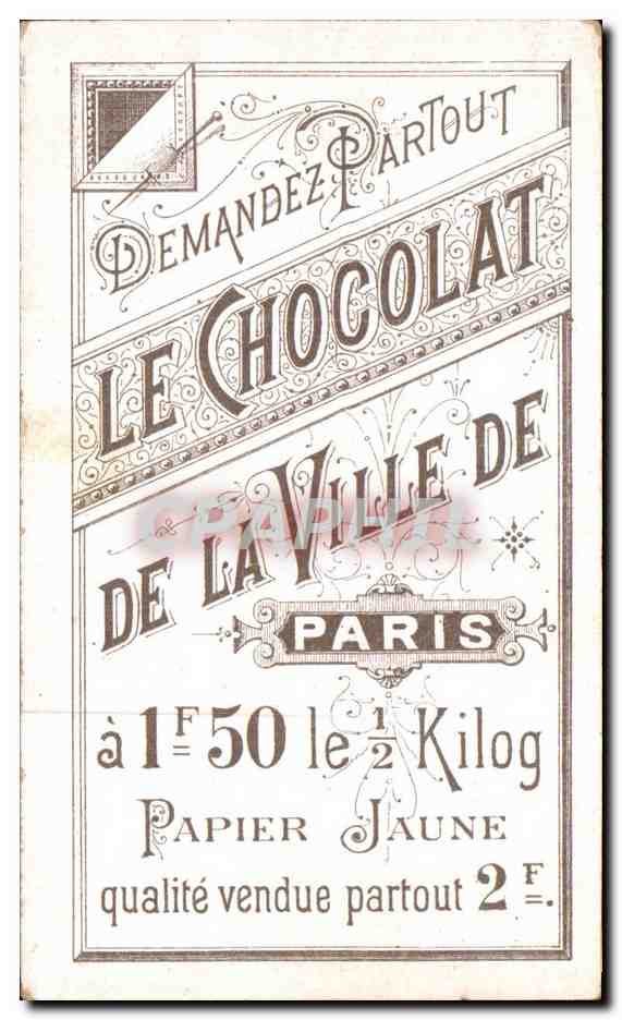 Chromo Chocolat De La Ville De Paris La Fontaine Moliere — Rückseite