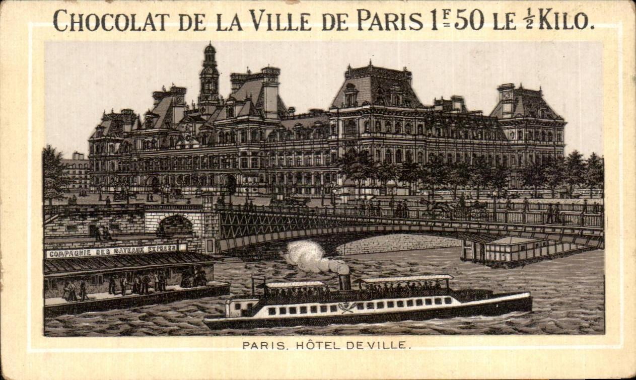 Chromo Chocolat De La Ville De Paris Hotel De Ville Peniche 