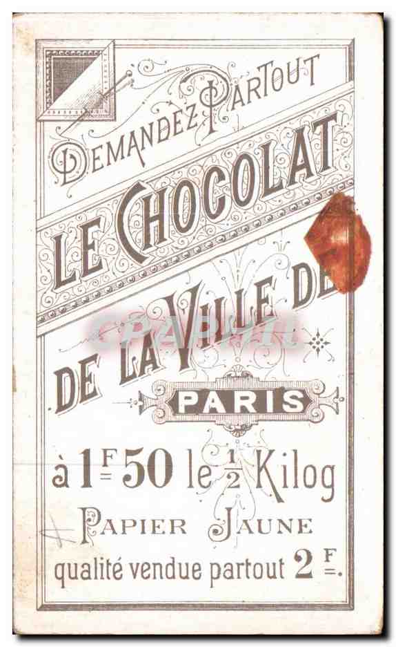 Chromo Chocolat De La Ville De Paris Hotel De Ville Peniche  — Verso