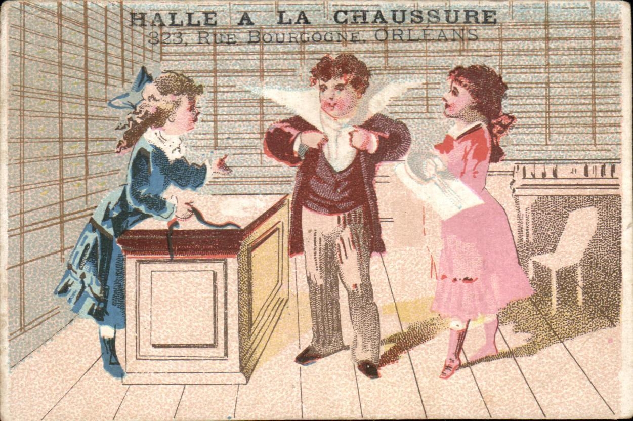 Chromo Halle A La Chaussure Rue Bourgogne Orleans Enfants
