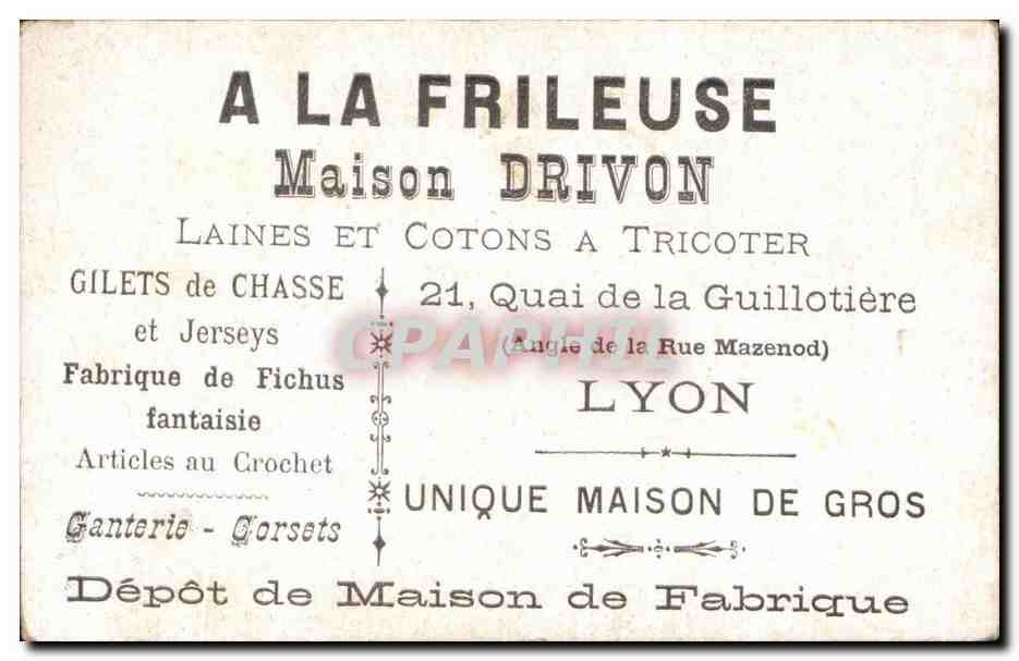 Chromo Si Seulement je Pouvais Entendre a la Frileuse Maison Drivon Quai de la Guillotiere Lyon  — Verso