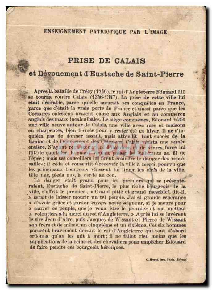 Image Les Bourgeois De Calais — Verso