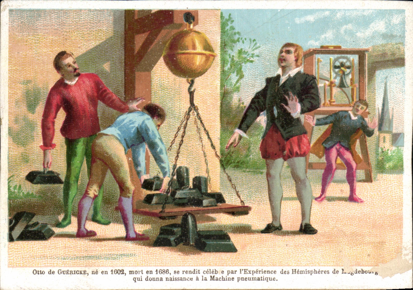 Chromo Otto de Guericee L'Experience des Hemispheres de Madebourg 