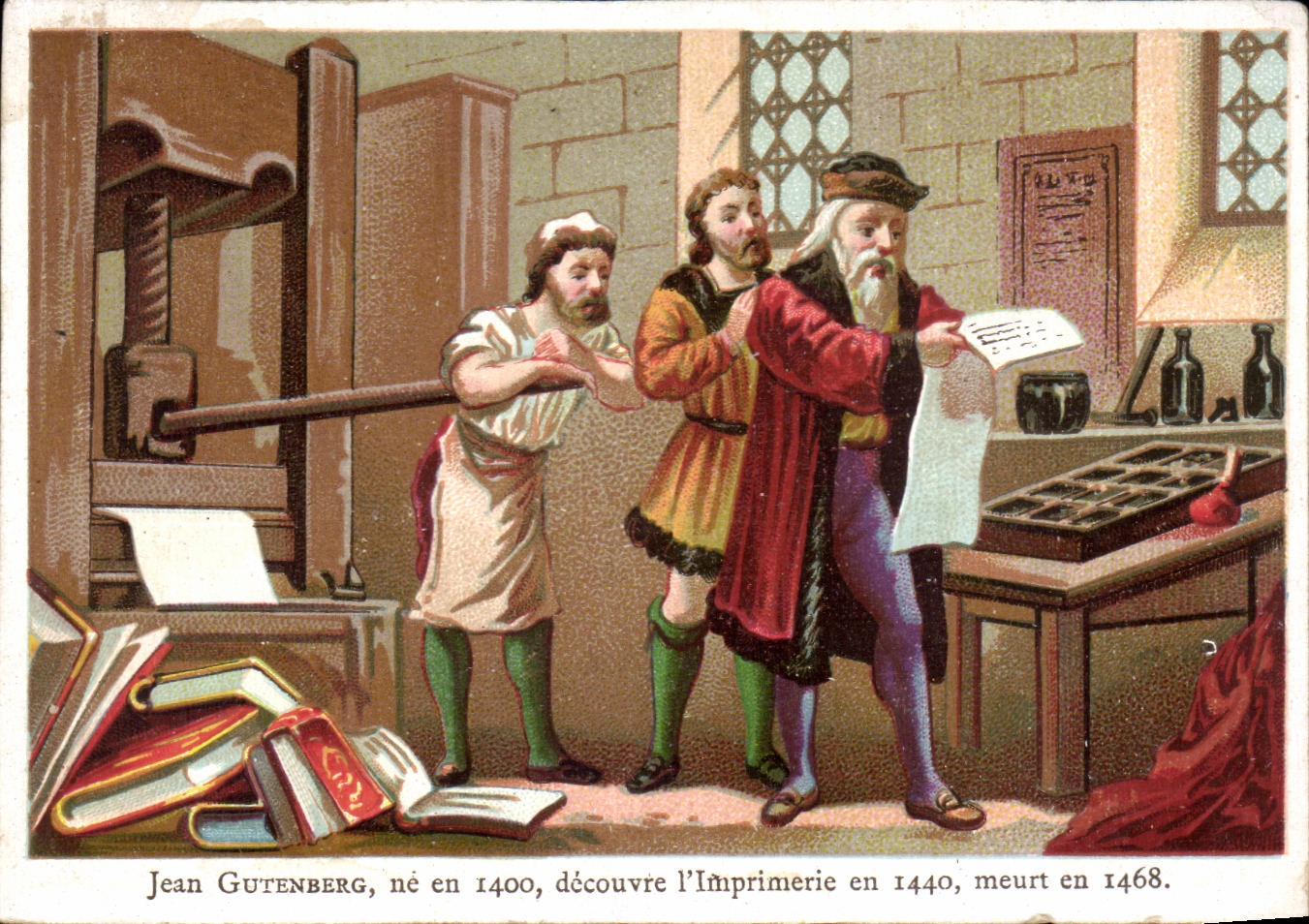 Chromo Jean Gutenberg ne En Decouvre I'Imprimerie 