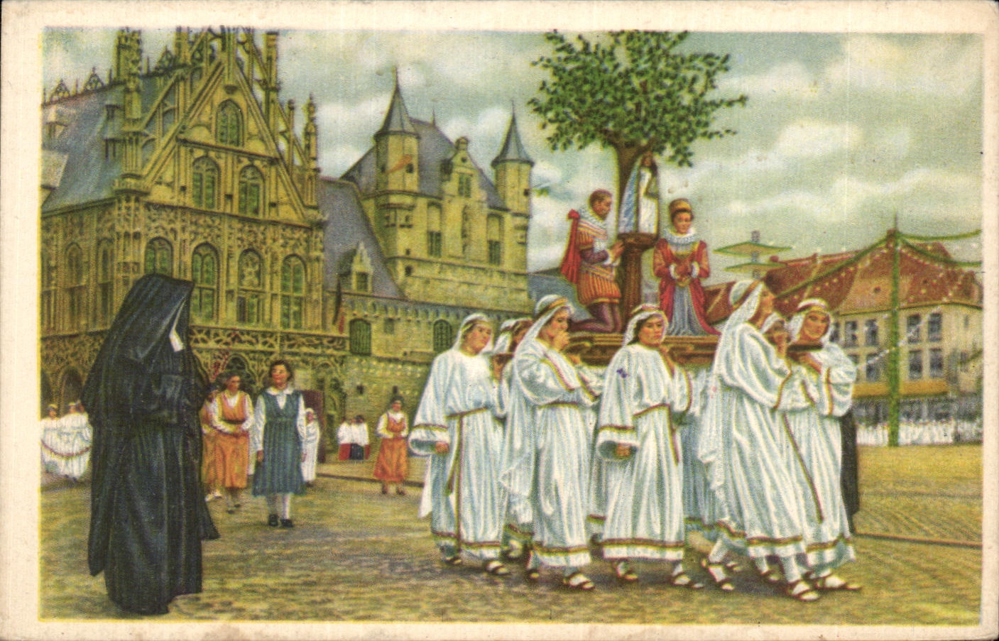 Image Folklore Belge Le bon Chocolat Belge Malines Procession de Notre Dame de'Hanswyck en 1938