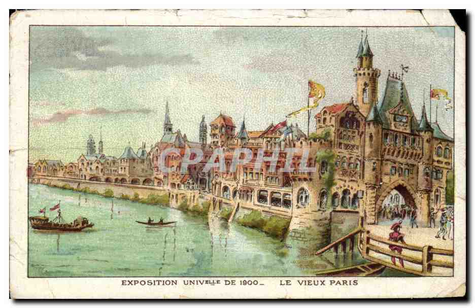 Chromo Exposition Universelle De 1900 Le Vieux Paris Grand Bazar de la rue de Sevres 