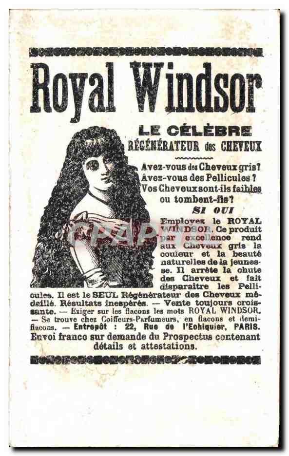 Chromo Royal Windsor Le Celebre Regenerateur Des Cheveux Coiffeur — Verso