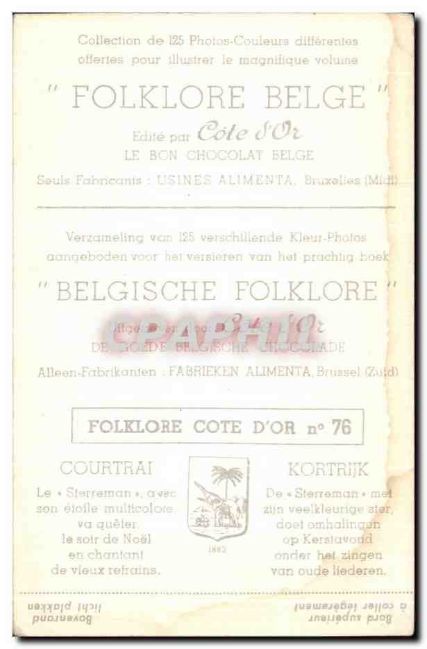 Image Collection de Folklore Belge Cote d'or Courtrai Le Sterreman avec son etoile multicolore va queter le soir de Noel — Back