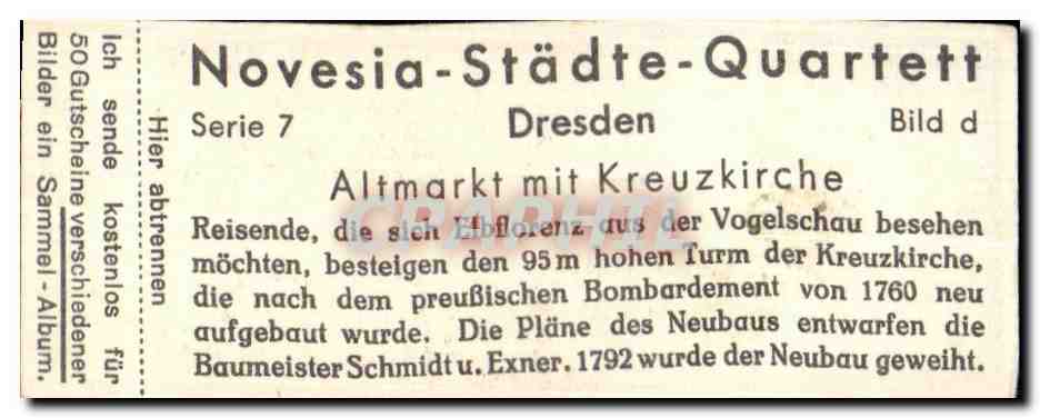 Image Dresden Altmarkt mit Kreuzkirche — Verso