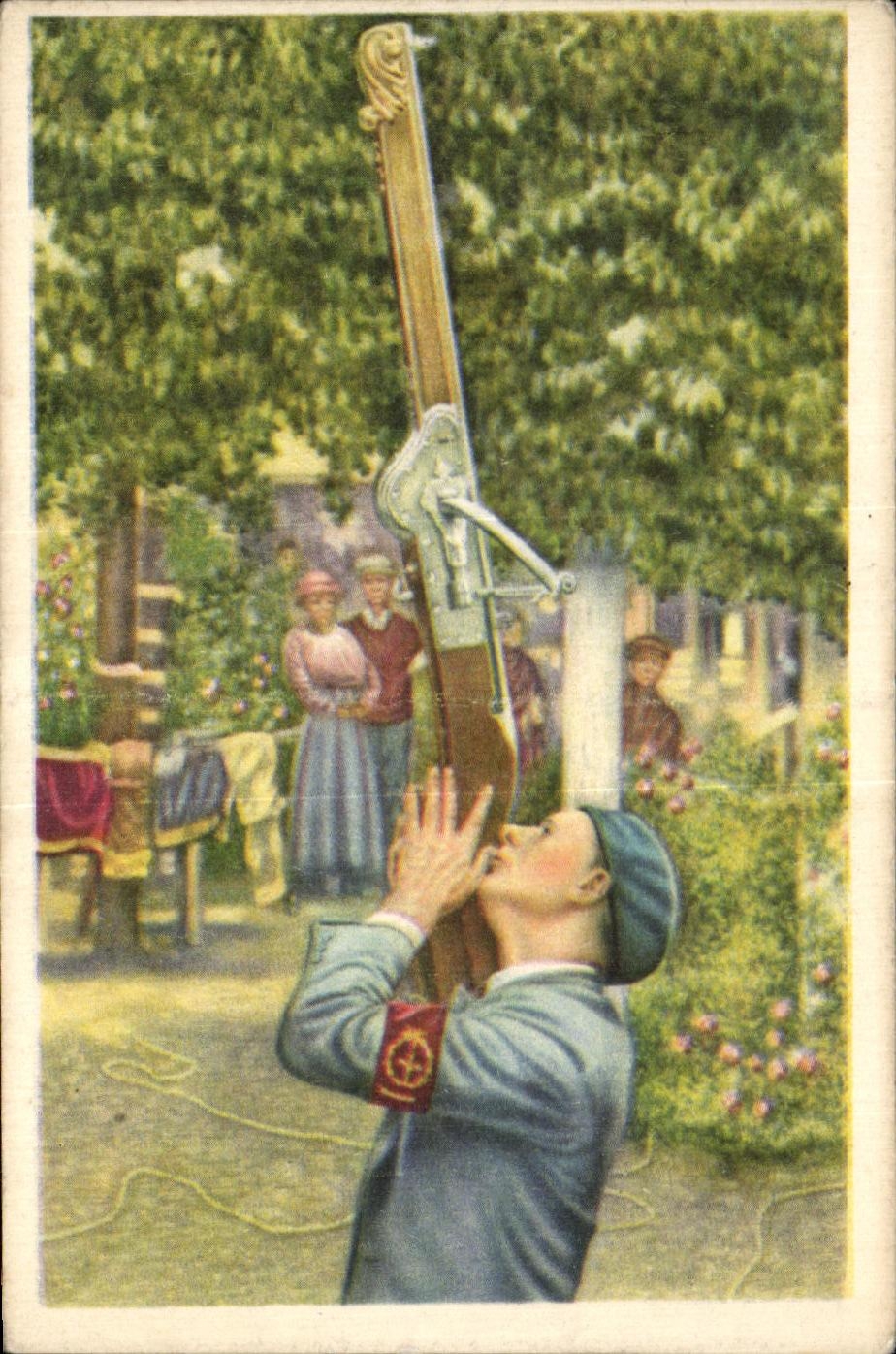 Image Collection de Folklore Belge Cote d'or les jeux Le tir a l'arbalete a la perche 