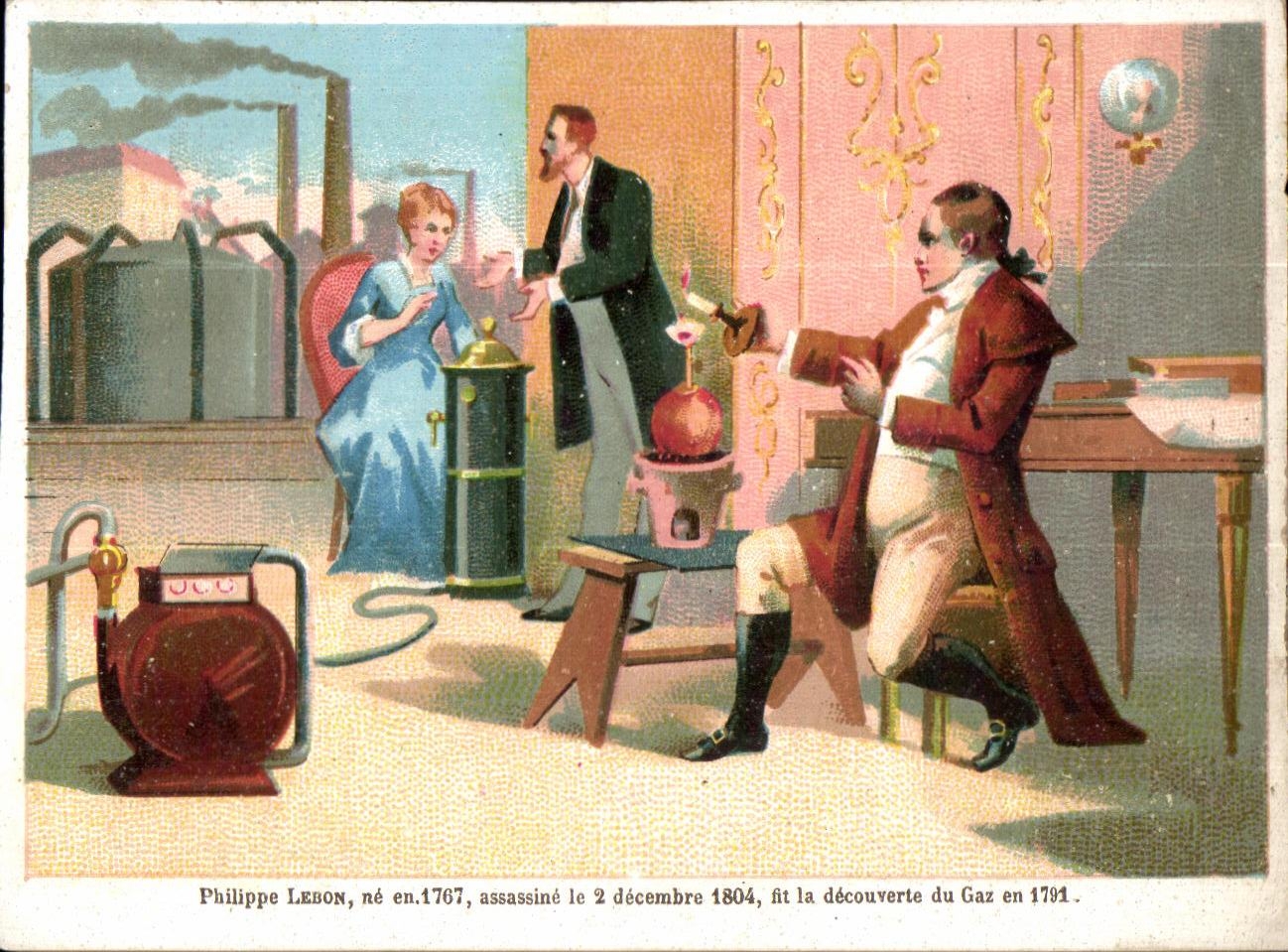 Chromo Philippe Lebon Decouverte Du Gaz