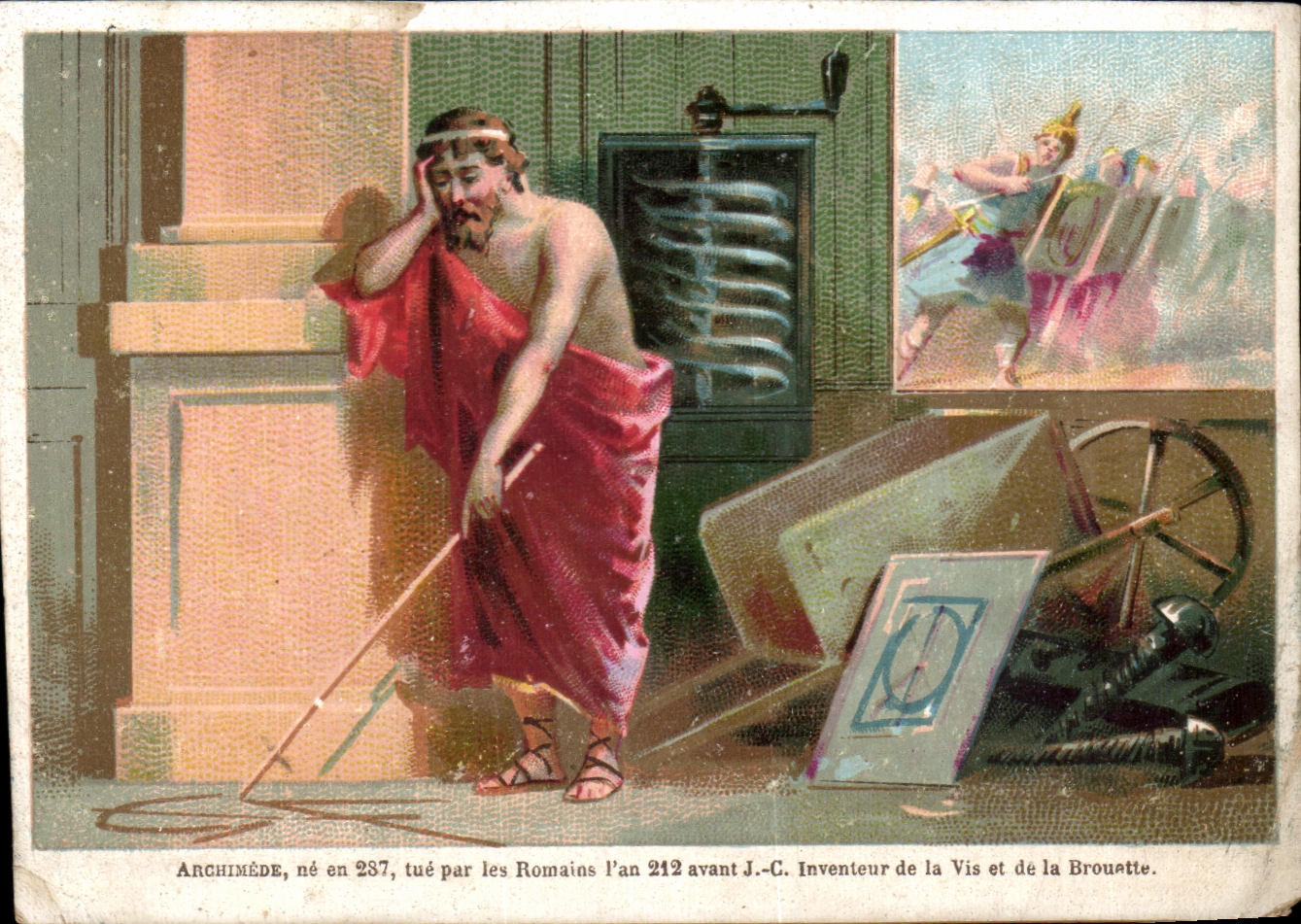 Chromo Archimede Inventeur de la vis et de la brouette 
