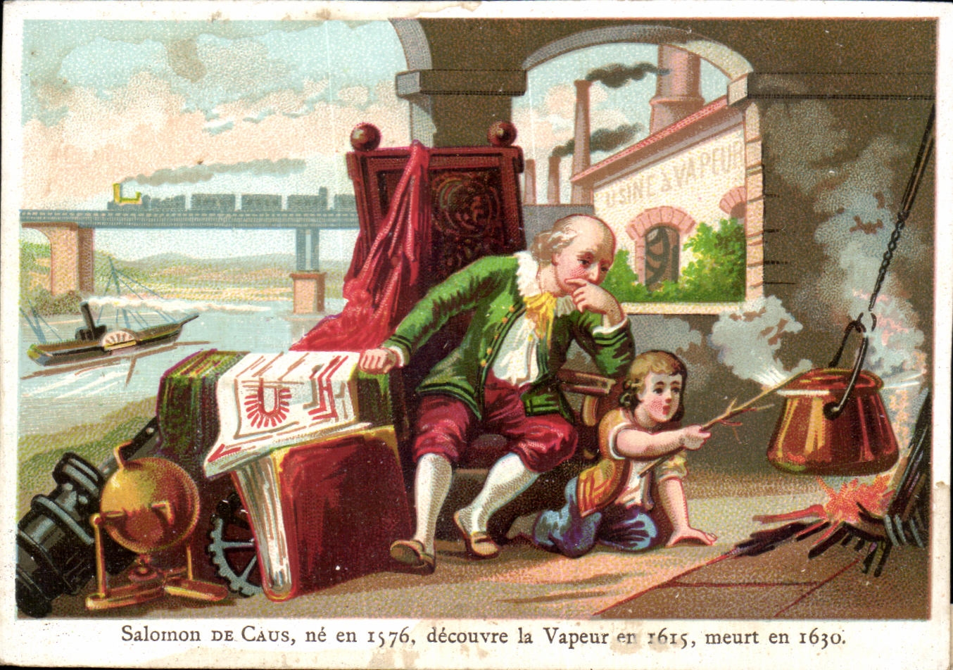 Chromo Salmon De Caus Decouvre La Vapeur Train Bateau