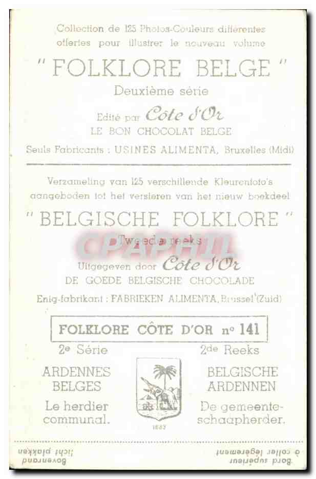 Image Collection de Folklore Belge Cote d'or Ardennes belges Le herdier communal — Back