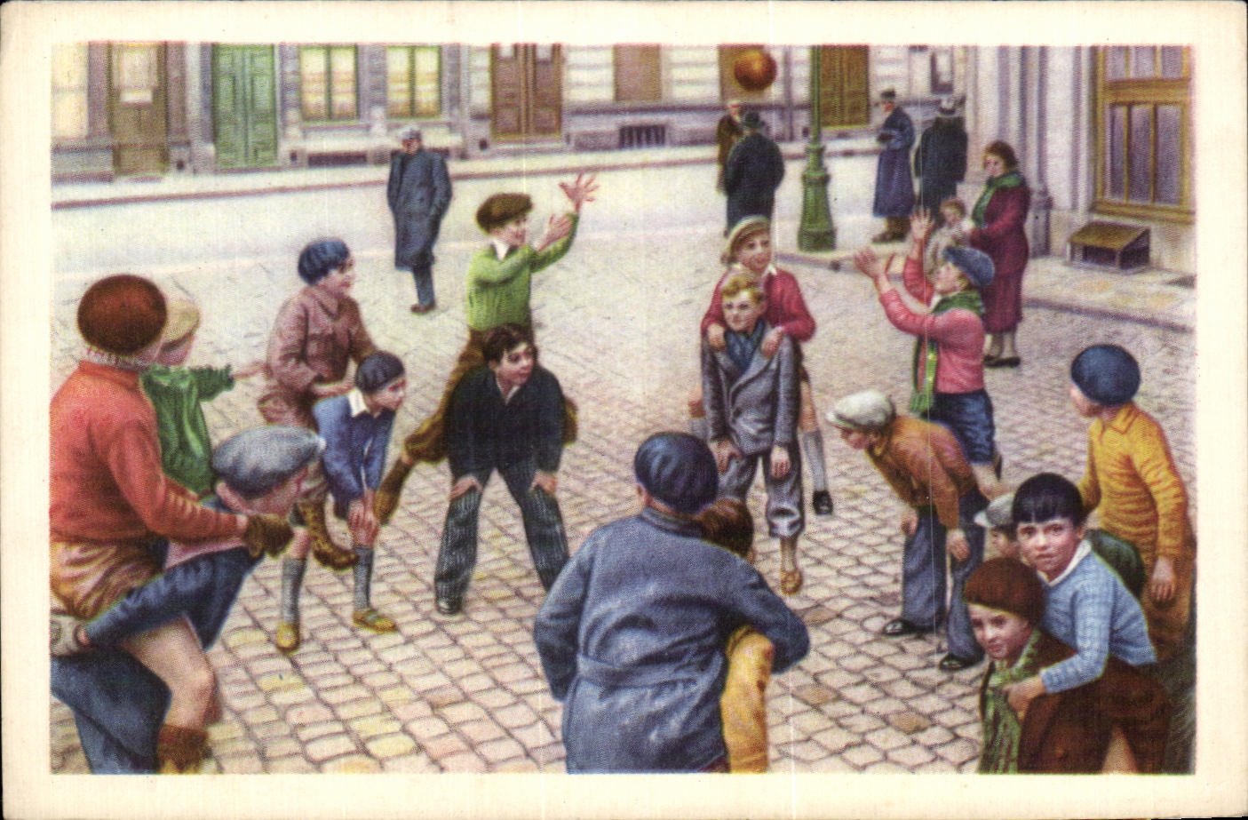 Image Collection de Folklore Belge Cote d'or Pour les garcons Le jeu de balle a cheval Enfants 