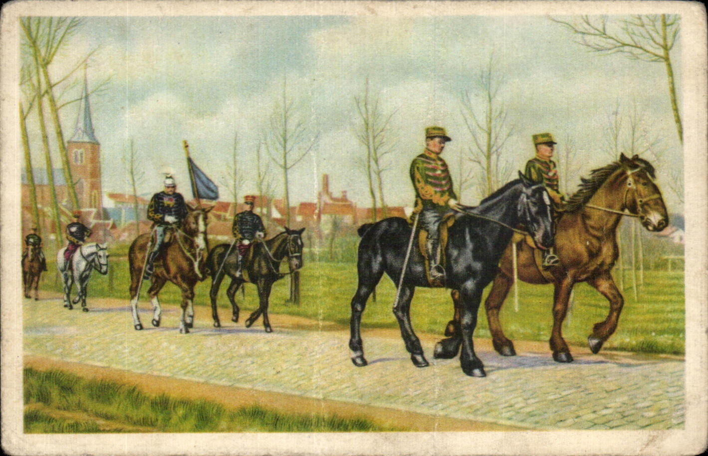 Image Folklore belge Cote d'or Lembecq La marche de Saint Veron Militaria 