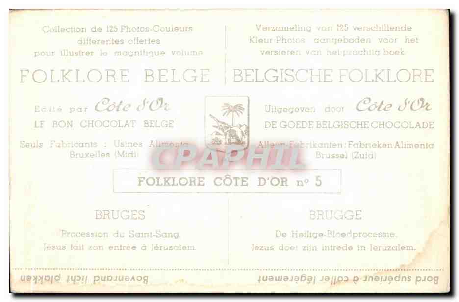 Image Folklore belge Cote d'or Bruges Procession du Saint Sang Jesus fait son entree a Jerusalem — Back