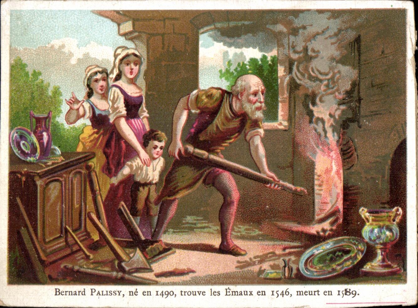Bernard Palissy — découvreur des émaux — carte illustrée