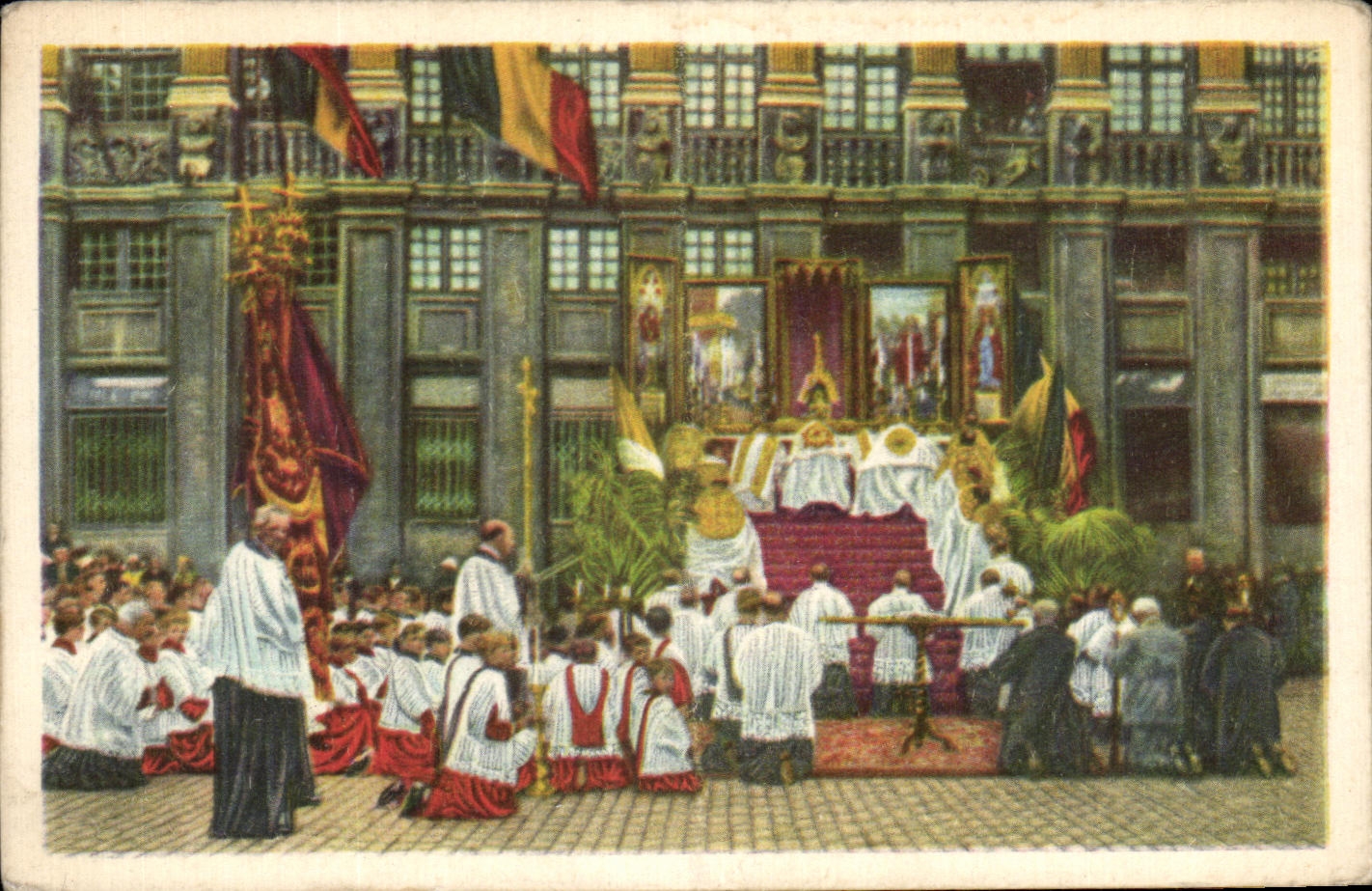 Image Folklore belge Cote d'or Bruxelles Le reposoir de la procession du Saint Sacrement de Miracles