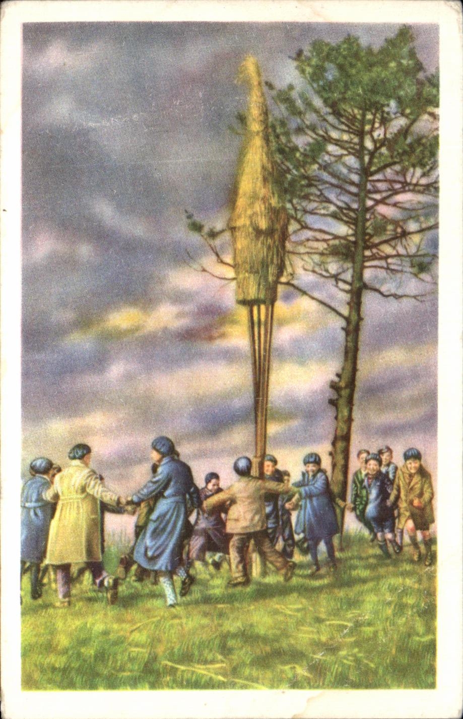 Image Folklore belge Cote d'or Grammont Le Tonnenbrand au sommet de l'Oudenberg 