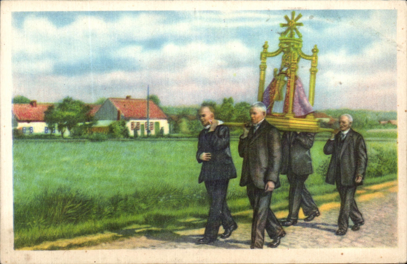 Image Folklore belge Cote d'or Gelrode La Procession de Saint Cormeille 