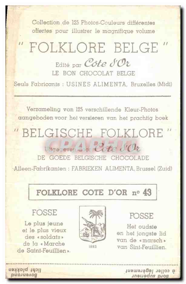 Image Folklore belge Cote d'or Fosse Le plus jeune et le plus vieux des soldats de la Manche  — Rückseite